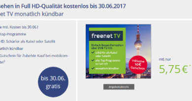 FreenetTV Aktion monatlich kündbar