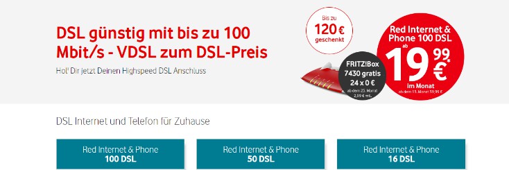 Vodafone DSL Juli 2018