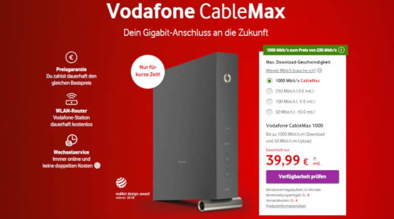 Vodafone CableMax Durch Herbst-Aktion Nun Wieder Für 39,99€ - Welcher ...